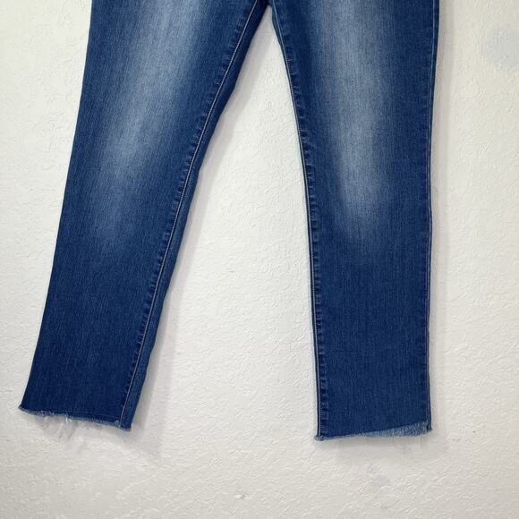 KY Creation high-waist Blue Jeans Straight Leg Raw Hem Size XXL-T5, Cotton blend - Picture 3 of 8